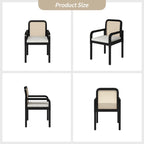 Set di 6 sedie da pranzo Antoine Modern Ratten Back con cuscino rimovibile di