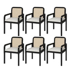 Set di 6 sedie da pranzo Antoine Modern Ratten Back con cuscino rimovibile di