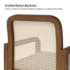 Set di 6 sedie da pranzo Antoine Modern Ratten Back con cuscino rimovibile di