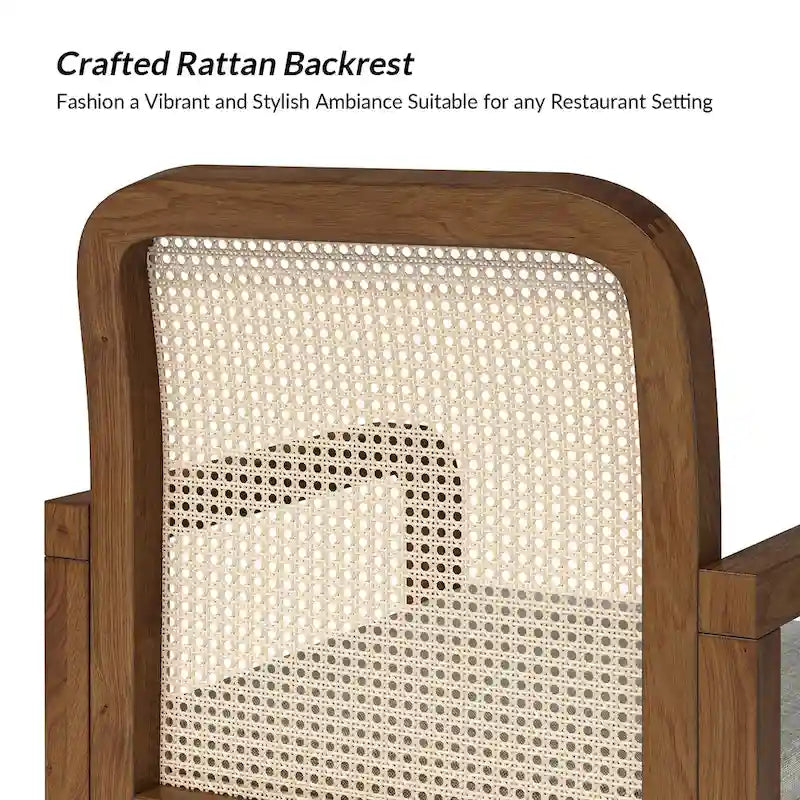 Set di 6 sedie da pranzo Antoine Modern Ratten Back con cuscino rimovibile di