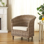 Poltrona a botte Charla in rattan con cuscino - 73,9 x 69,1 x 83,1 cm - 74Lx69Px84H
