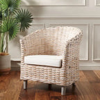 Poltrona a botte Charla in rattan con cuscino - 73,9 x 69,1 x 83,1 cm - 74Lx69Px84H