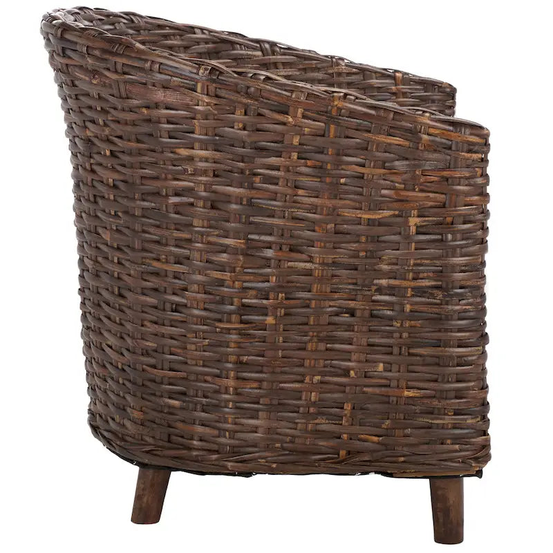 Poltrona a botte Charla in rattan con cuscino - 73,9 x 69,1 x 83,1 cm - 74Lx69Px84H
