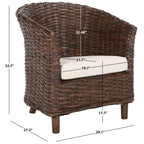 Poltrona a botte Charla in rattan con cuscino - 73,9 x 69,1 x 83,1 cm - 74Lx69Px84H