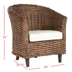 Poltrona a botte Charla in rattan con cuscino - 73,9 x 69,1 x 83,1 cm - 74Lx69Px84H