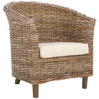 Poltrona a botte Charla in rattan con cuscino - 73,9 x 69,1 x 83,1 cm - 74Lx69Px84H