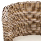 Poltrona a botte Charla in rattan con cuscino - 73,9 x 69,1 x 83,1 cm - 74Lx69Px84H