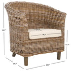 Poltrona a botte Charla in rattan con cuscino - 73,9 x 69,1 x 83,1 cm - 74Lx69Px84H