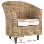 Poltrona a botte Charla in rattan con cuscino - 73,9 x 69,1 x 83,1 cm - 74Lx69Px84H