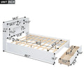 Queen Size Platform Bed with Storage Headboard and 2 Drawers