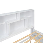 Letto a piattaforma Queen Size con testiera contenitore e 2 cassetti