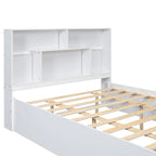 Letto a piattaforma Queen Size con testiera contenitore e 2 cassetti