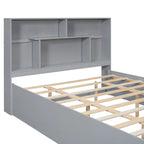 Letto a piattaforma Queen Size con testiera contenitore e 2 cassetti