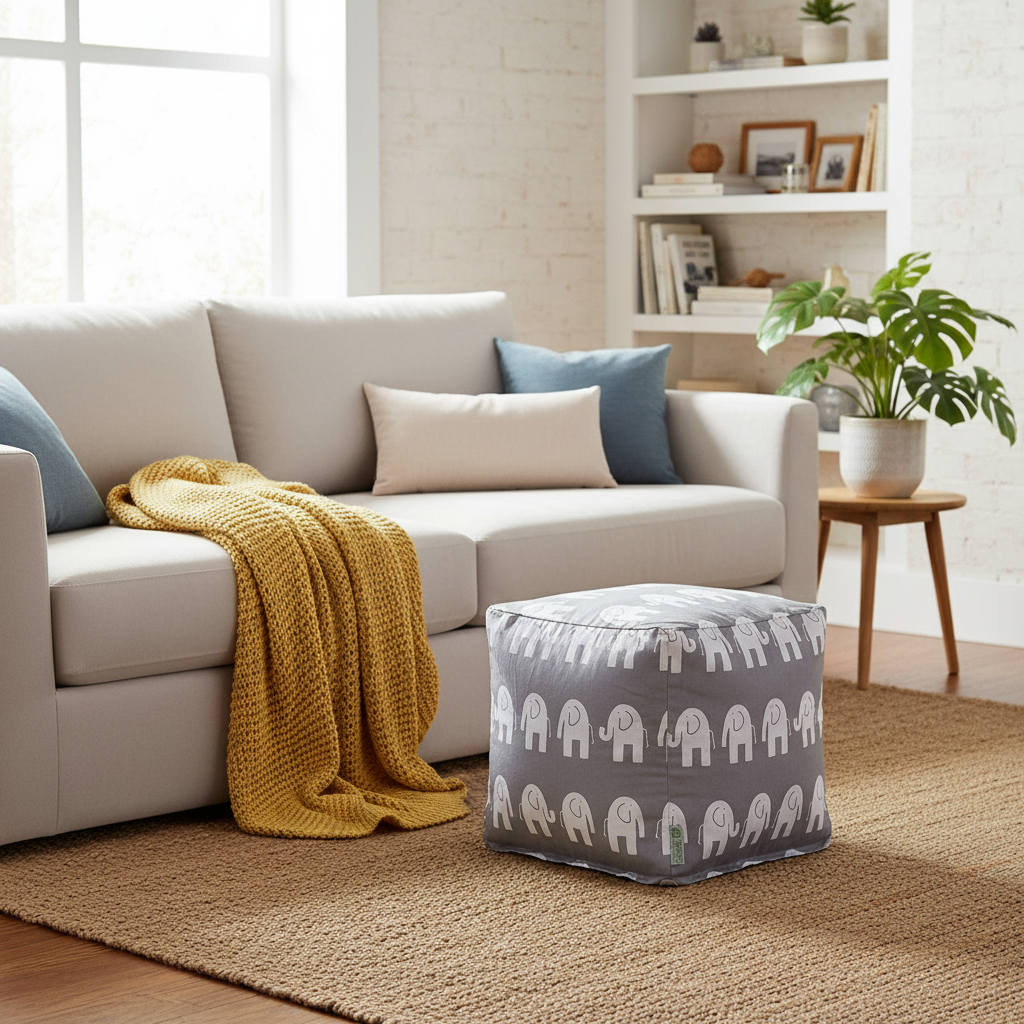 Pouf a cubo per interni