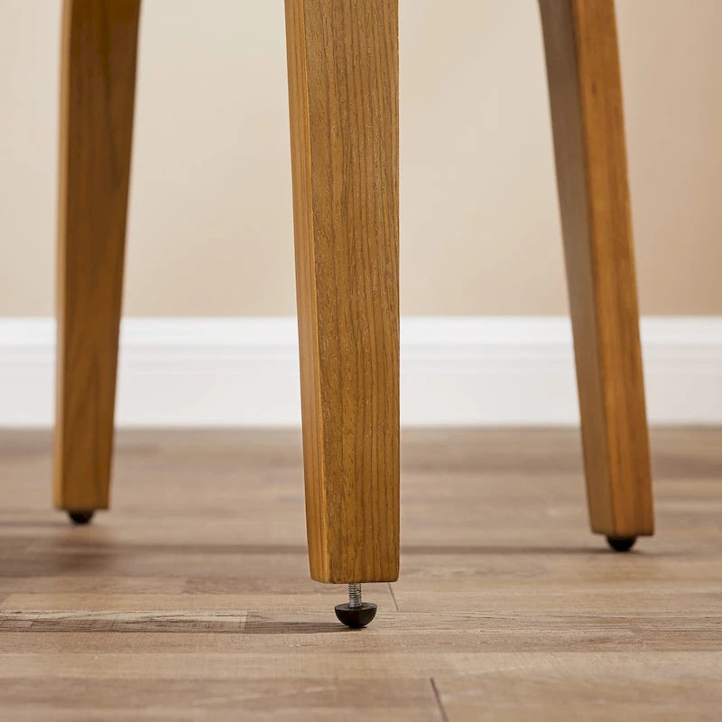 Set di 4 sedie girevoli in legno e similpelle