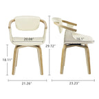 Set di 4 sedie girevoli in legno e similpelle