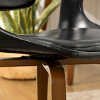 Set di 4 sedie girevoli in legno e similpelle