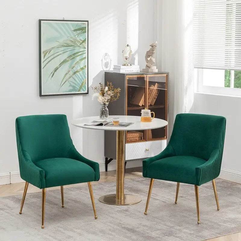 Sedie da pranzo moderne in velluto glamour, set da 8