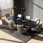Sedie da pranzo moderne in velluto glamour, set da 8