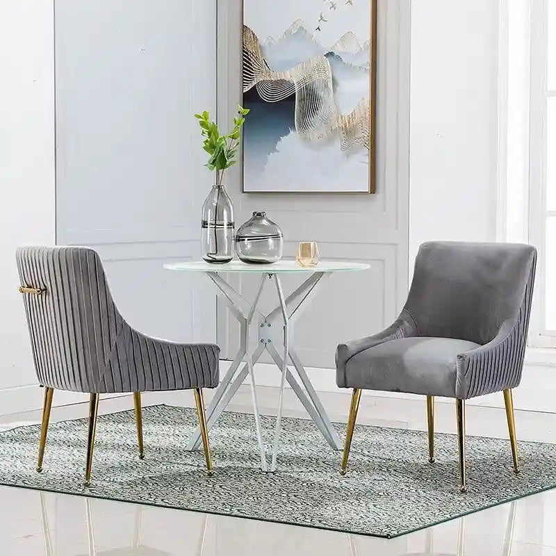 Sedie da pranzo moderne in velluto glamour, set da 8
