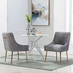 Sedie da pranzo moderne in velluto glamour, set da 8