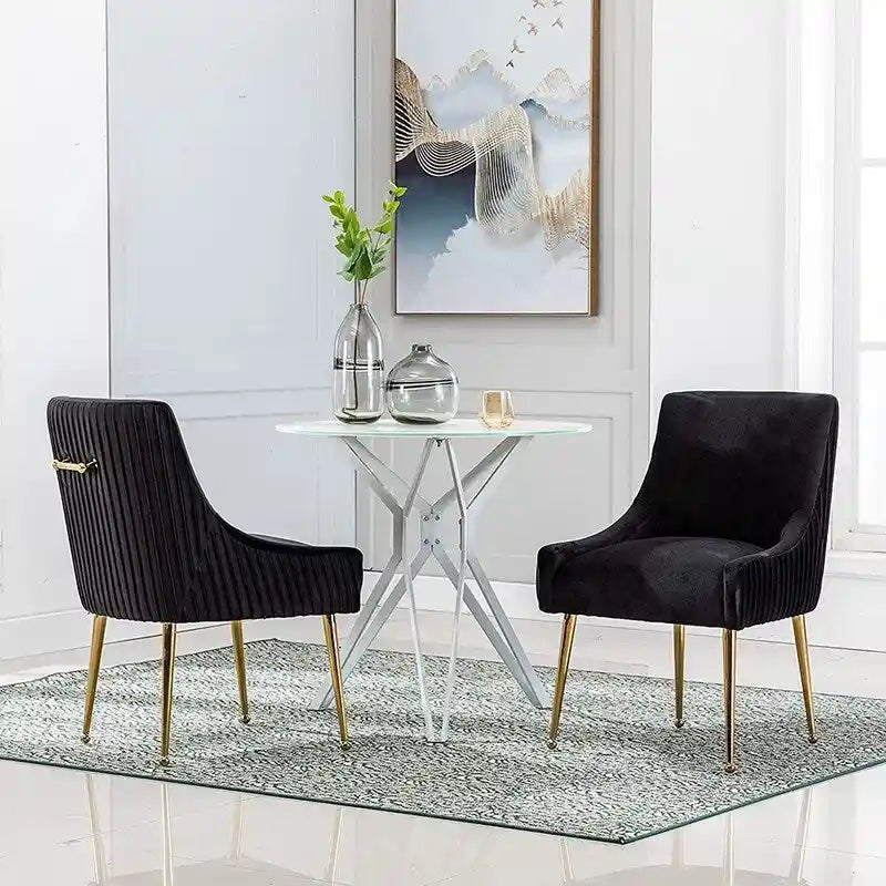Sedie da pranzo moderne in velluto glamour, set da 8
