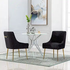 Sedie da pranzo moderne in velluto glamour, set da 8
