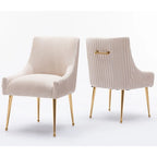 Sedie da pranzo moderne in velluto glamour, set da 8