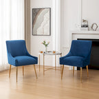 Sedie da pranzo imbottite in velluto, set da 2, design moderno glamour senza braccioli