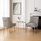 Sedie da pranzo imbottite in velluto, set da 2, design moderno glamour senza braccioli