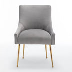 Sedie da pranzo imbottite in velluto, set da 2, design moderno glamour senza braccioli