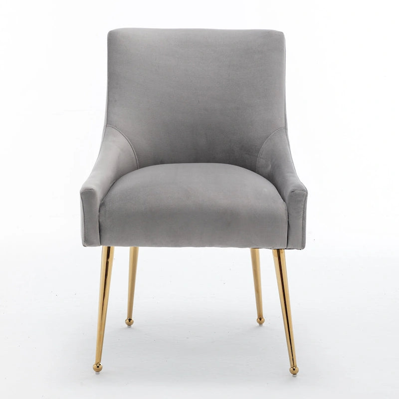 Sedie da pranzo imbottite in velluto, set da 2, design moderno glamour senza braccioli