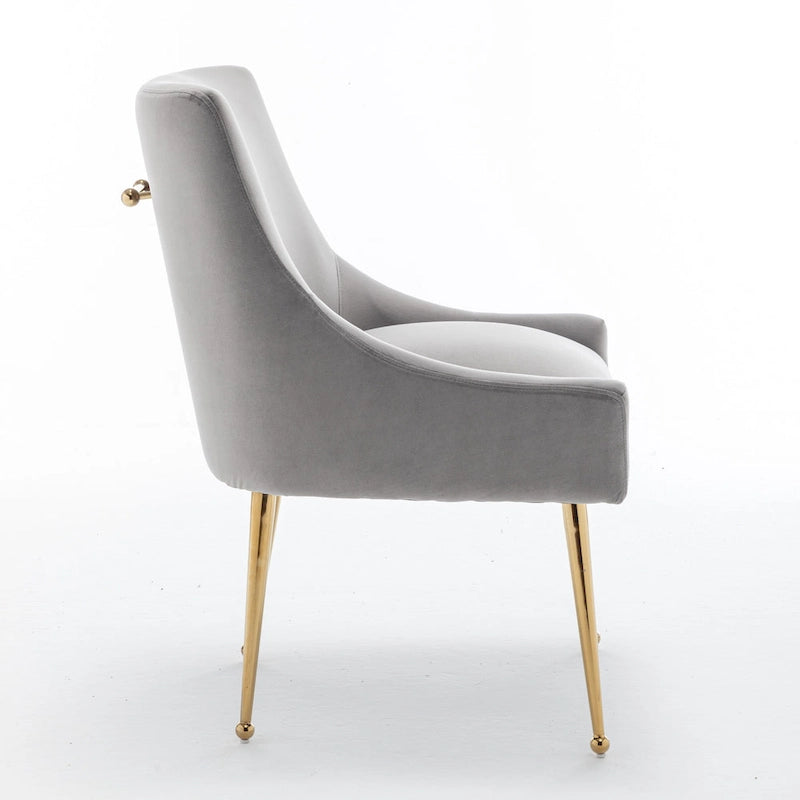 Sedie da pranzo imbottite in velluto, set da 2, design moderno glamour senza braccioli
