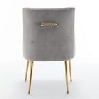 Sedie da pranzo imbottite in velluto, set da 2, design moderno glamour senza braccioli