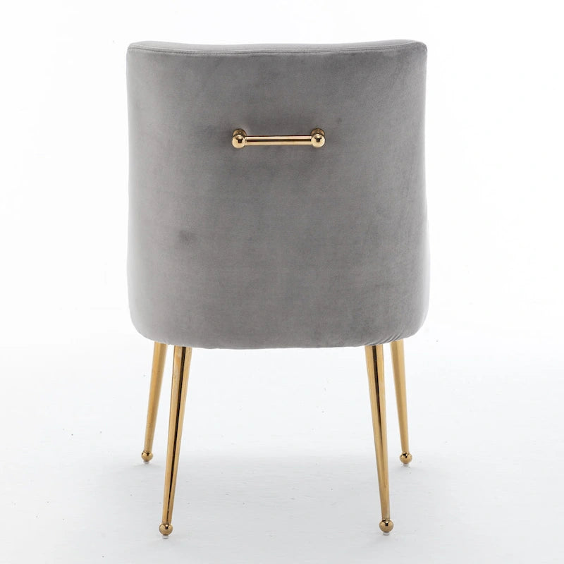 Sedie da pranzo imbottite in velluto, set da 2, design moderno glamour senza braccioli