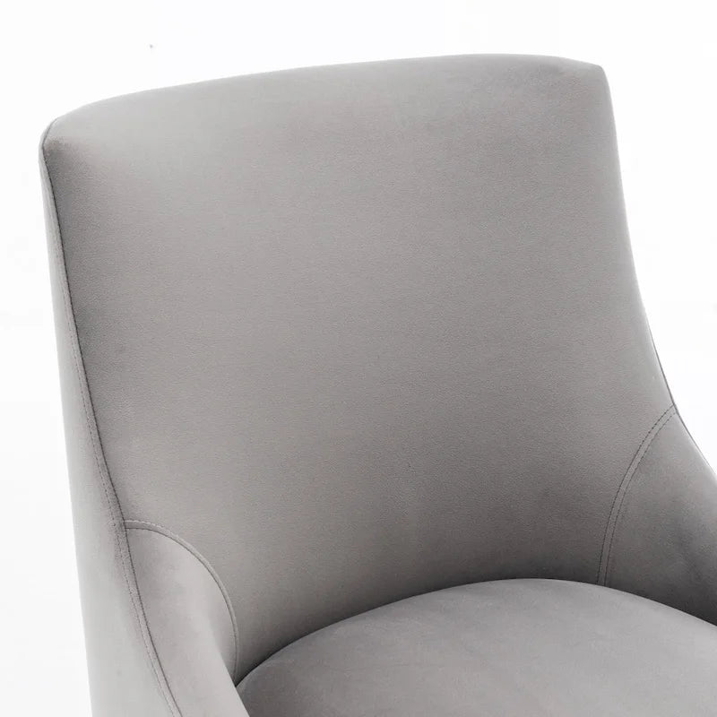 Sedie da pranzo imbottite in velluto, set da 2, design moderno glamour senza braccioli
