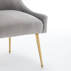 Sedie da pranzo imbottite in velluto, set da 2, design moderno glamour senza braccioli