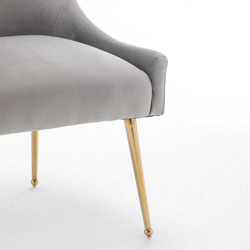 Sedie da pranzo imbottite in velluto, set da 2, design moderno glamour senza braccioli