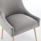 Sedie da pranzo imbottite in velluto, set da 2, design moderno glamour senza braccioli
