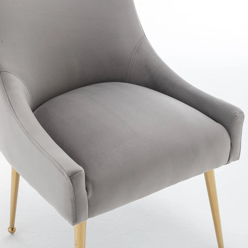 Sedie da pranzo imbottite in velluto, set da 2, design moderno glamour senza braccioli