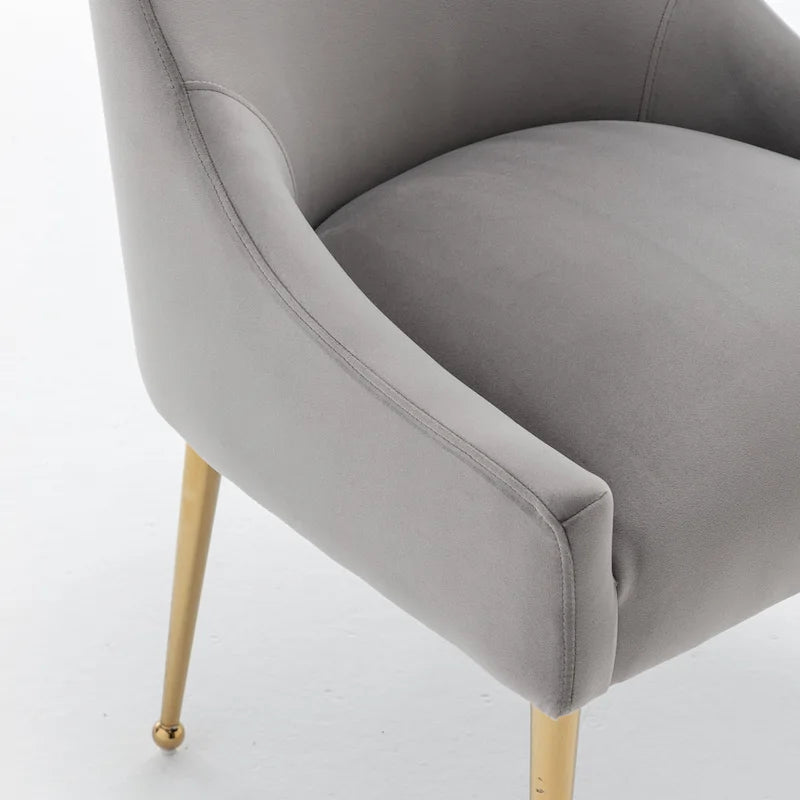 Sedie da pranzo imbottite in velluto, set da 2, design moderno glamour senza braccioli