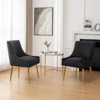 Sedie da pranzo imbottite in velluto, set da 2, design moderno glamour senza braccioli