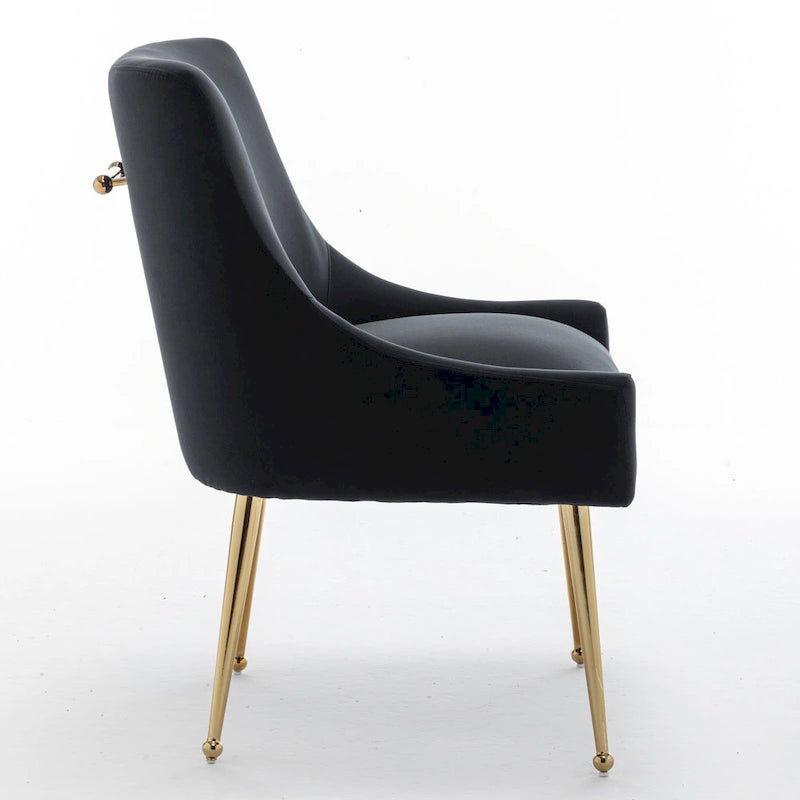 Sedie da pranzo imbottite in velluto, set da 2, design moderno glamour senza braccioli