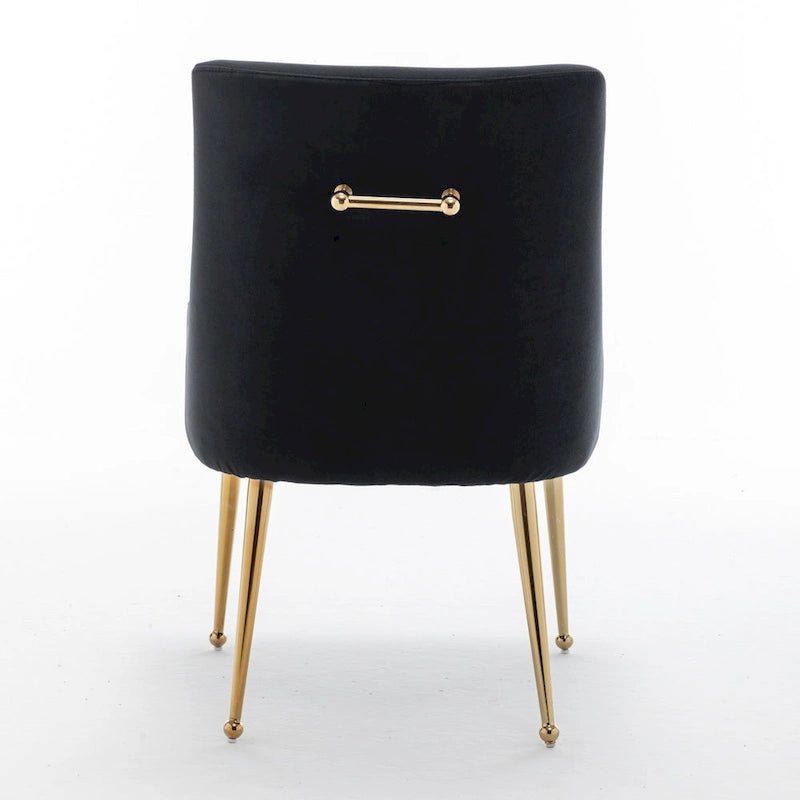 Sedie da pranzo imbottite in velluto, set da 2, design moderno glamour senza braccioli