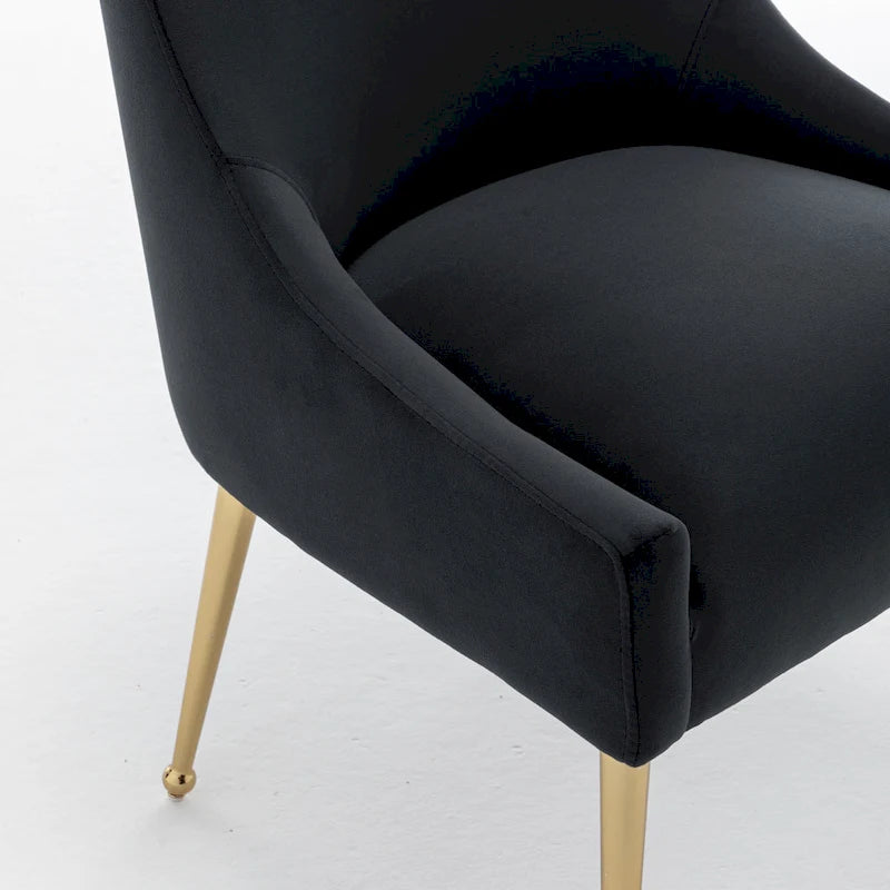 Sedie da pranzo imbottite in velluto, set da 2, design moderno glamour senza braccioli