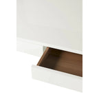 Scrivania Rix da 47 pollici, piano in legno bianco, 2 cassetti, gambe a X in acciaio lucido