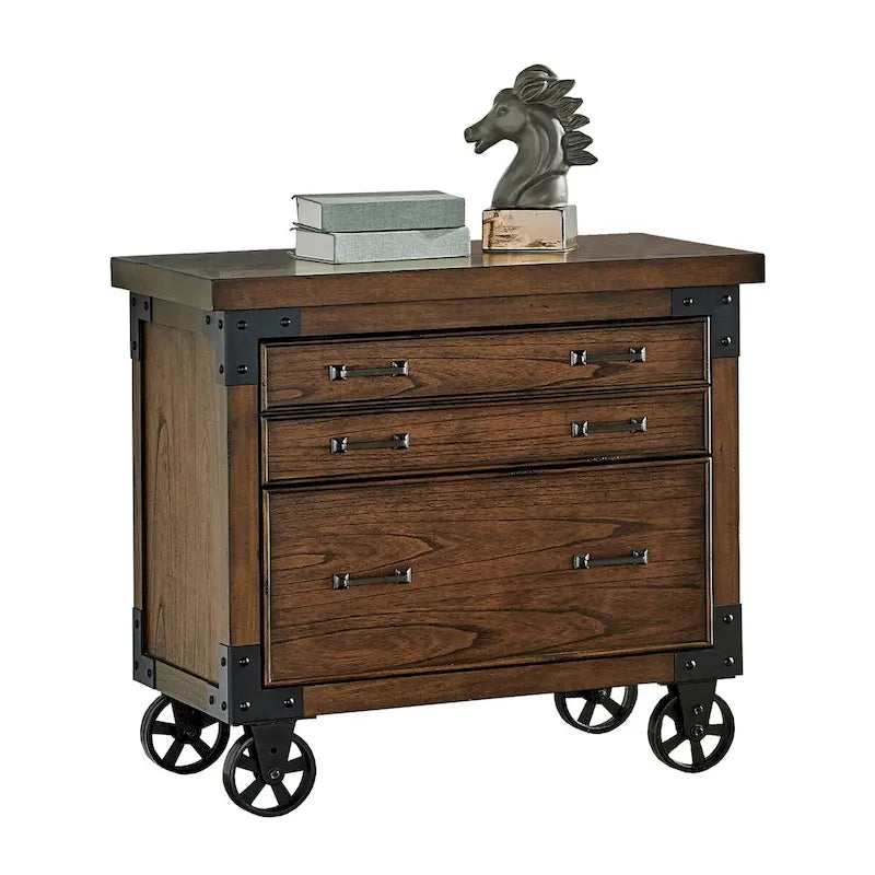 Classificatore Addison Rustic con cassetti per documenti legali/lettere, contenitore per ufficio, marrone