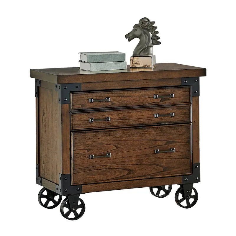 Addison Rustic  al File With Legal/Letter File Drawer, Office Storage, Brown