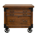 Classificatore Addison Rustic con cassetti per documenti legali/lettere, contenitore per ufficio, marrone