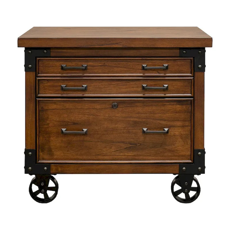 Classificatore Addison Rustic con cassetti per documenti legali/lettere, contenitore per ufficio, marrone